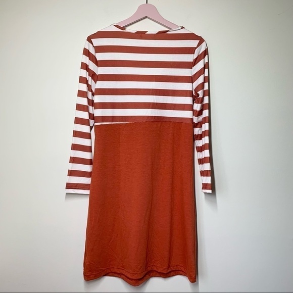 SALE! NEW 𝅺PATPAT Burnt Orange Knit Maternity Dress Small - Picture 6 of 9